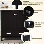 Mobile lavabo da bagno da 76 cm con lavello singolo, mobiletto combinato con lavello sottopiano, mobiletto da bagno con 2 ante e un cassetto, chiusura ammortizzata