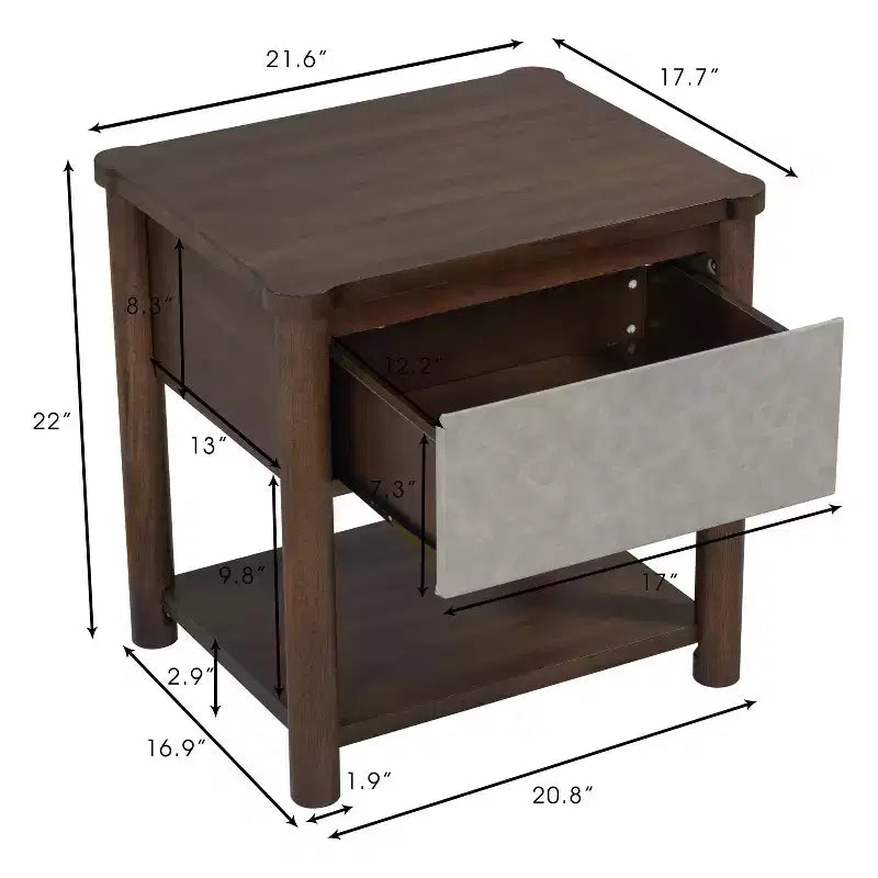 Struttura Letto Matrimoniale/King con 2 Comodini, Letto a Piattaforma in Legno con Testiera e Comodini Corrispondenti