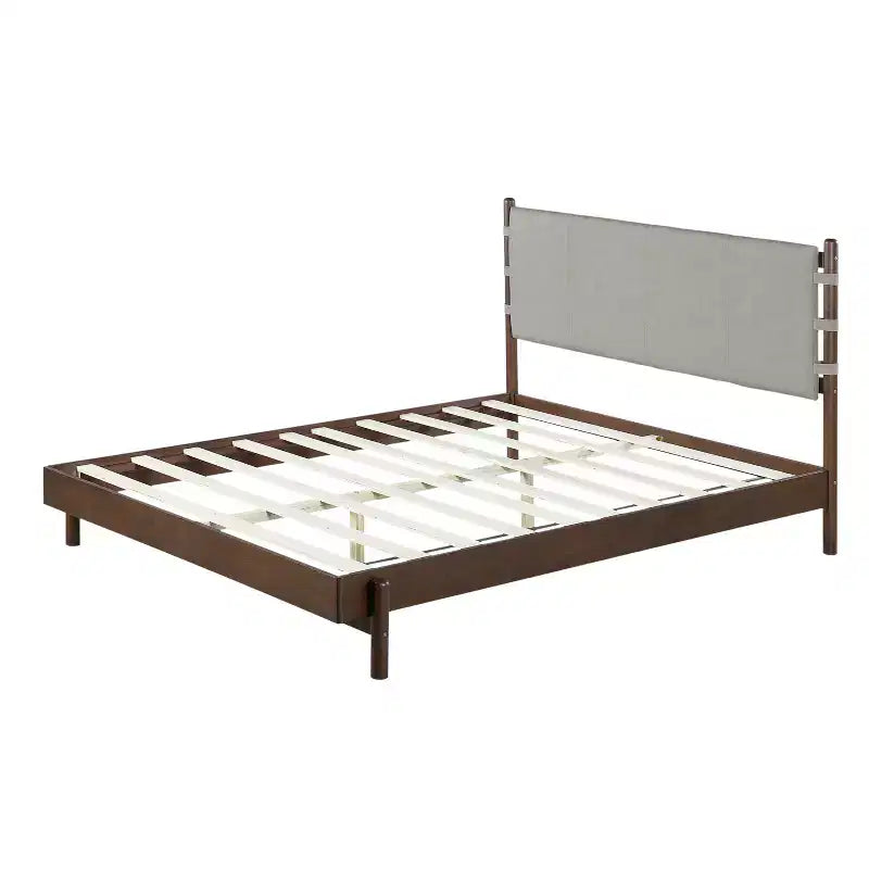 Struttura Letto Matrimoniale/King con 2 Comodini, Letto a Piattaforma in Legno con Testiera e Comodini Corrispondenti