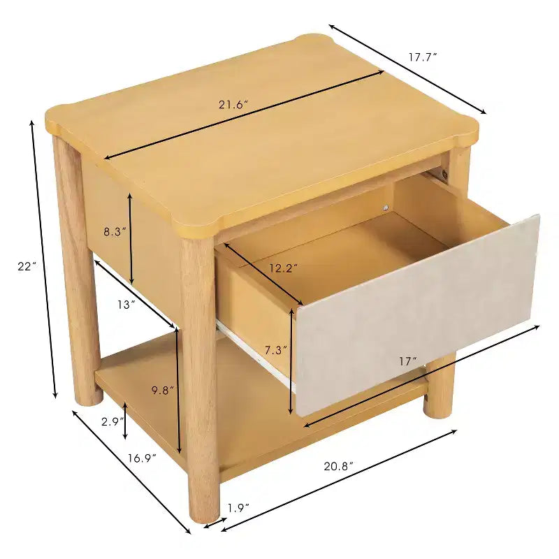 Struttura Letto Matrimoniale/King con 2 Comodini, Letto a Piattaforma in Legno con Testiera e Comodini Corrispondenti