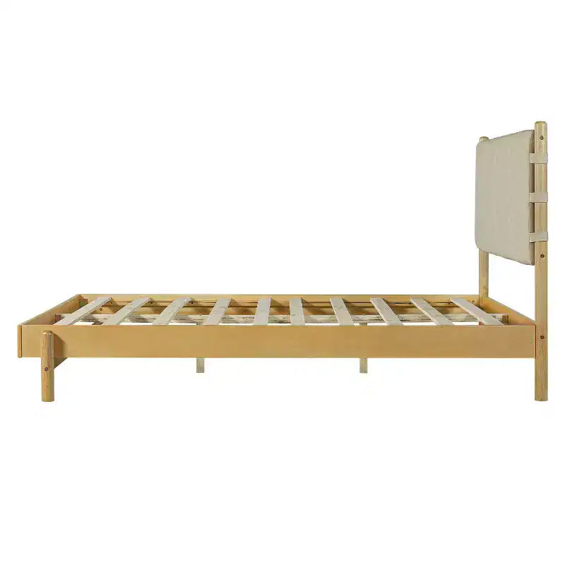 Struttura Letto Matrimoniale/King con 2 Comodini, Letto a Piattaforma in Legno con Testiera e Comodini Corrispondenti