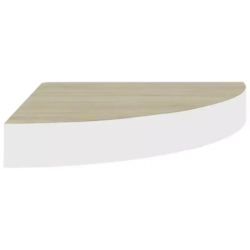 Set di 2 mensole angolari da parete in MDF a nido d'ape color quercia e bianco, metallo