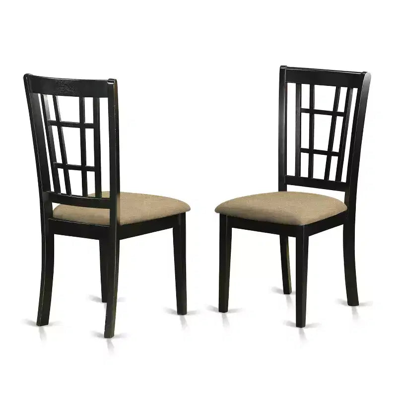 Set da pranzo vintage 3 pezzi - Tavolo a ribalta e 2 sedie - Set da tavolo compatto da cucina - Finitura ciliegio nero