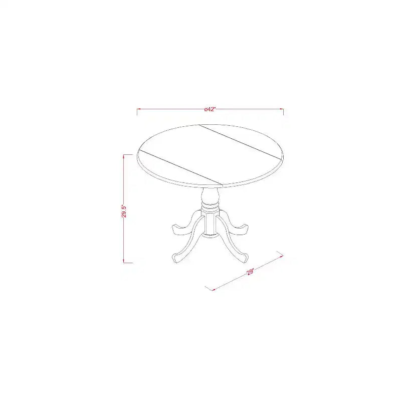 Set da pranzo vintage 3 pezzi - Tavolo a ribalta e 2 sedie - Set da tavolo compatto da cucina - Finitura ciliegio nero