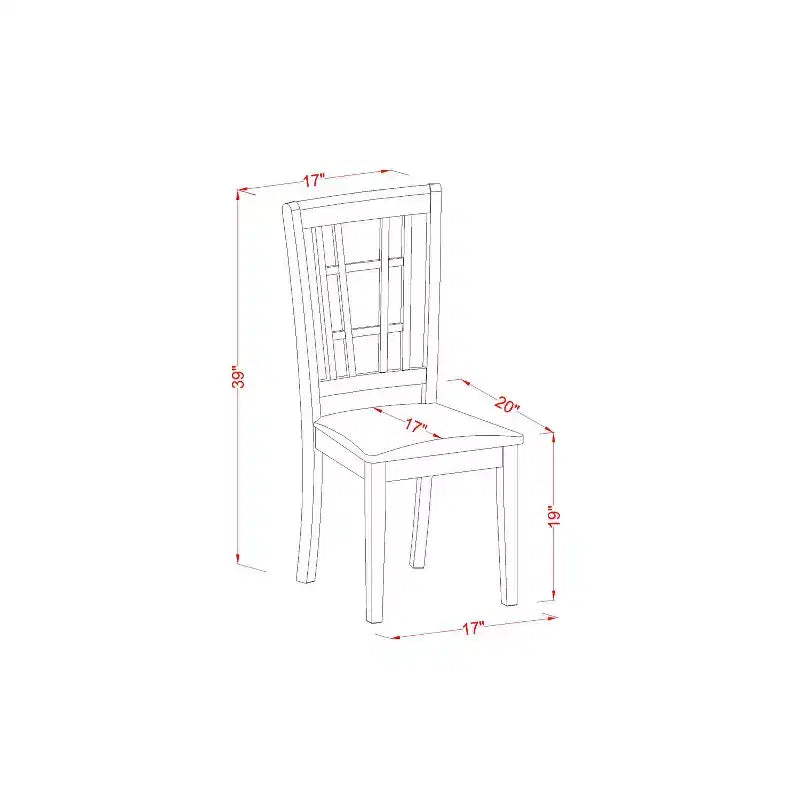 Set da pranzo vintage 3 pezzi - Tavolo a ribalta e 2 sedie - Set da tavolo compatto da cucina - Finitura ciliegio nero