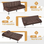 Divano letto futon convertibile Homall con portabicchieri e cuscini
