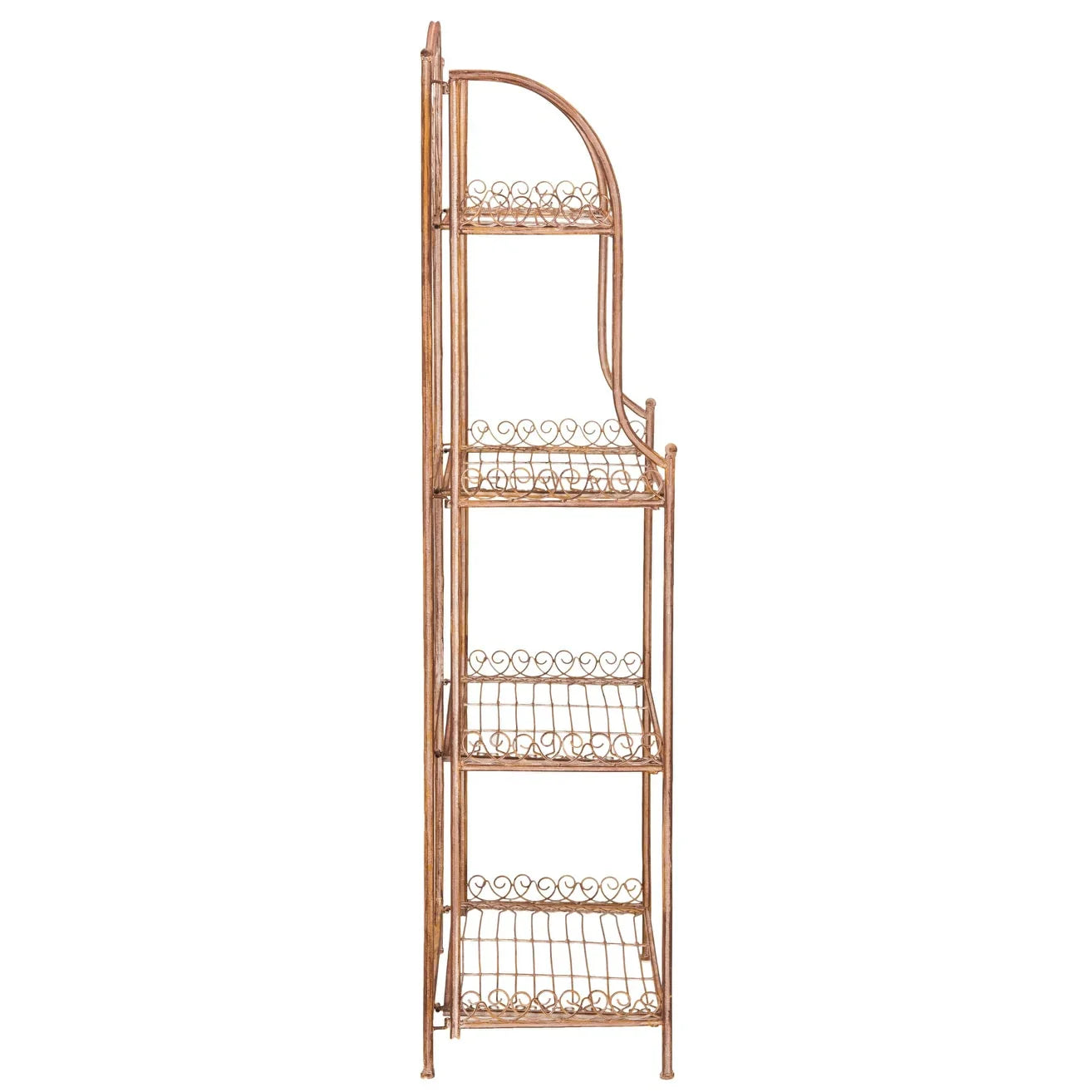 SAFAVIEH Bryn Scaffale da panettiere da esterno a 4 ripiani in ferro battuto vittoriano - 25 pollici L x 15 pollici P x 63 pollici H - 25 L x 15 P x 63 H