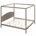 Letto a piattaforma a baldacchino King Size con testiera e gambe di supporto