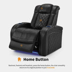 Poltrona reclinabile MCombo con poggiatesta regolabile, sedile home theater a doppio motore con porta USB, pelle traspirante HTS411