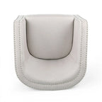 Poltrona girevole accent, stile classico a botte, tessuto beige grano