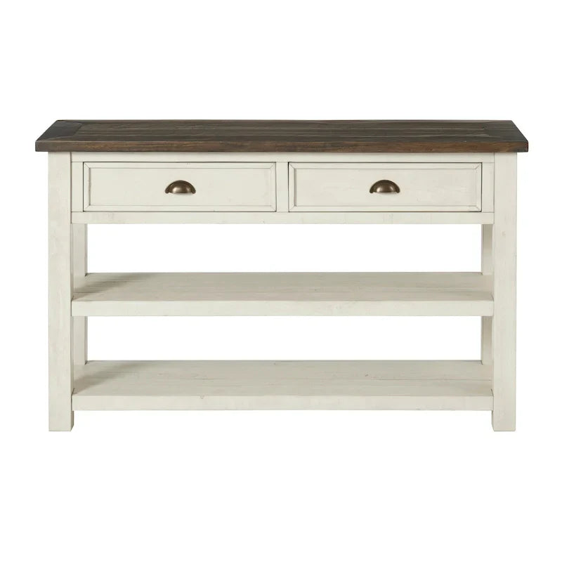 The Gray Barn Downington Consolle da Divano in Legno Massello a 2 Cassetti