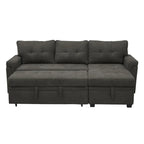 Divano componibile convertibile reversibile con letto estraibile, chaise longue con contenitore nascosto e gambe durevoli