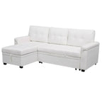 Divano sezionale reversibile con letto estraibile, chaise longue con contenitore nascosto, gambe durevoli,