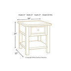 Tavolino occasionale Bolanburg bianco anticato/marrone
