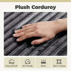 Divano componibile moderno HOOOWOOO in peluche a L con pouf rimovibile