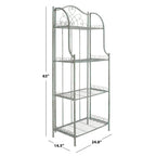 SAFAVIEH Bryn Scaffale da panettiere da esterno a 4 ripiani in ferro battuto vittoriano - 25 pollici L x 15 pollici P x 63 pollici H - 25 L x 15 P x 63 H