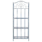 SAFAVIEH Bryn Scaffale da panettiere da esterno a 4 ripiani in ferro battuto vittoriano - 25 pollici L x 15 pollici P x 63 pollici H - 25 L x 15 P x 63 H