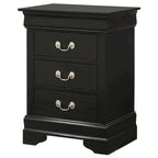 Comodino in legno a 3 cassetti