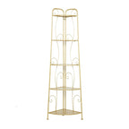 Scaffale pieghevole alto a 5 ripiani in metallo a spirale per interni ed esterni - Oro o Bianco - Roche River Decor