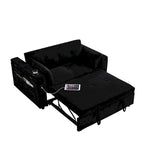 Divano Letto Estraibile 54", Divano Reclinabile 2 Posti con Contenitore, Cuscino Lombare, Presa USB