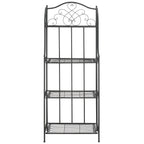 SAFAVIEH Bryn Scaffale da panettiere da esterno a 4 ripiani in ferro battuto vittoriano - 25 pollici L x 15 pollici P x 63 pollici H - 25 L x 15 P x 63 H