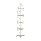 Scaffale pieghevole alto a 5 ripiani in metallo a spirale per interni ed esterni - Oro o Bianco - Roche River Decor