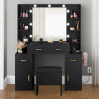 Toeletta con prese incorporate e specchio illuminato, 55,1A x 43,3L x 15,74P