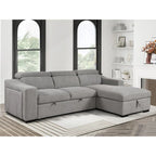Divano componibile Roomfitters 103 con chaise longue contenitore, poggiatesta regolabili, divano angolare a L trasformabile in letto
