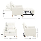 Divano letto 3 in 1 convertibile, poltrona e lettino, nero