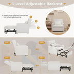 AECOJOY Poltrona Letto 3 in 1 con Cuscino e Schienale Convertibile