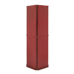 Vetrina ad angolo a 6 ripiani con luci, specchi e ripiani regolabili, colore ciliegio