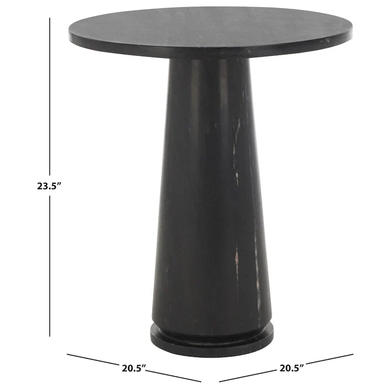 Tavolino d'appoggio rotondo alto in marmo Ghicu di SAFAVIEH Couture - 55,8 cm L x 53,3 cm P x 61 cm A - 53,3x53,3x61 cm