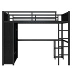 Struttura letto a soppalco full XL con armadio integrato