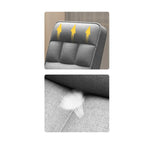 Sedia da ufficio moderna con 4 gambe, imbottita in tessuto grigio