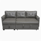 Divano componibile convertibile reversibile con letto estraibile, chaise longue con contenitore nascosto e gambe durevoli
